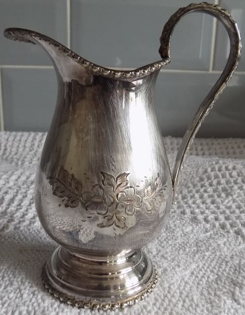 Vintage Silver Plated Hand Engraved Jug — image 4