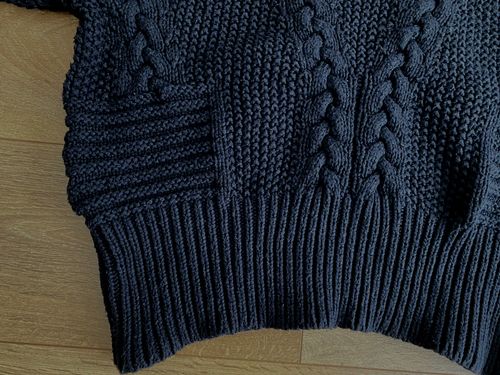 Zara Knit Black Chunky Oversized Cable Knit Roll Neck Jumper Size S — image 9