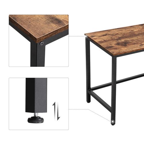 L Shape Computer Desk with Shelves Rustic Brown Corner Home Office Workstation — image 15