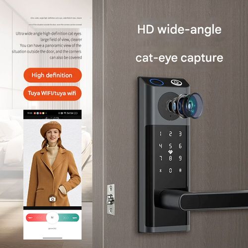 Smart Lock Fingerprint Keyless Door Lock with Camera & Handle  WiFi APP Control — image 7