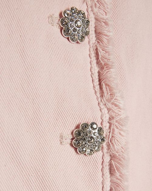 River Island Girls Peplum Top & Jeans Set Pink Denim 2 Piece Short Sleeve Denim — image 8