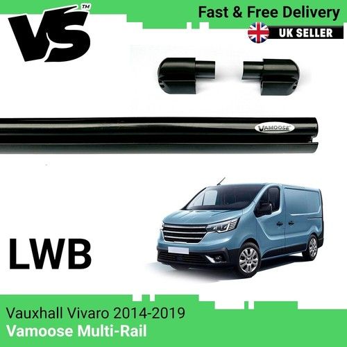 VAMOOSE MULTI AWNING RAIL LWB VAUXHALL VIVARO 2014-2019 CAMPER VAN C-TRACK BLACK
