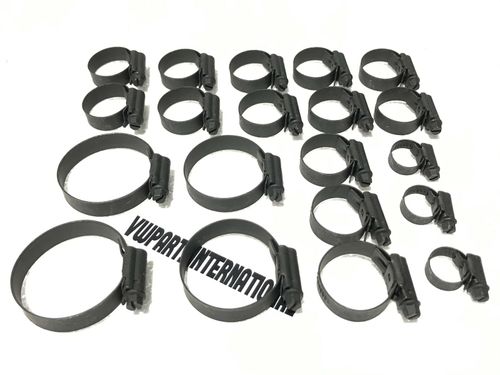 Coolant Hose Clips Clamps Full Set Stealth Black Adjustable for VW Golf MK3 VR6 — image 1