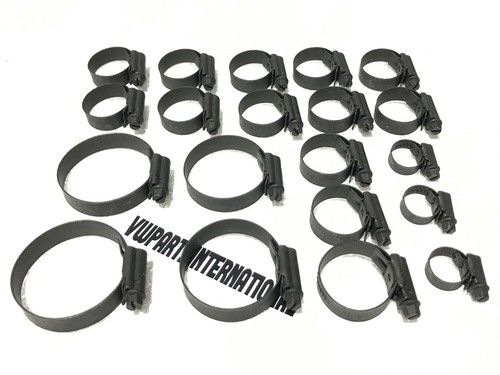 Coolant Hose Clips Clamps Full Set Stealth Black Adjustable for VW Golf MK3 VR6