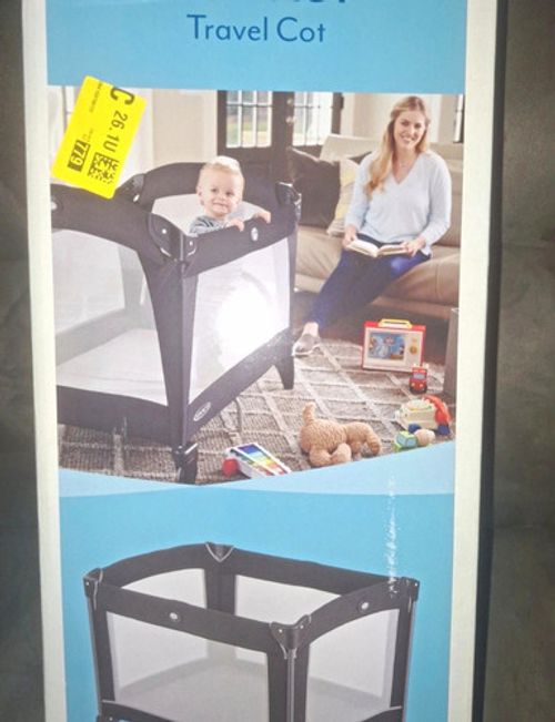 Graco Portable Travel Cot Rectangle Mesh Black/Grey 9E889BGREU