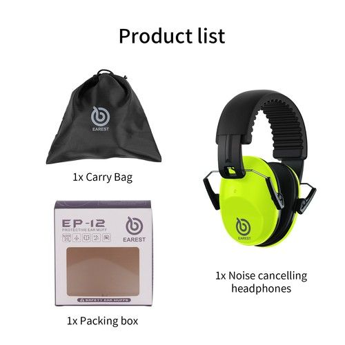 EAREST Adult Ear Defender Muffs Noise Reduction Protector Hearing Safe SNR Kids