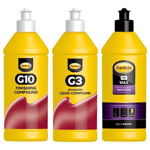 G3 Farecla 3pc Kit – Wax 500ml + Advanced Liquid 500ml + G10 Compound 500ml PR — image 5