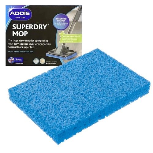 Addis Superdry Mop Head Refill Sponge Replacement Antibacterial Floor Cleaner