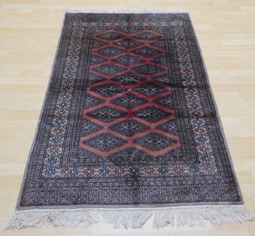 Carpet Rug HAND MADE Woven Knotted Wool Vintage ORIENTAL area 5ft x 3ft 1"