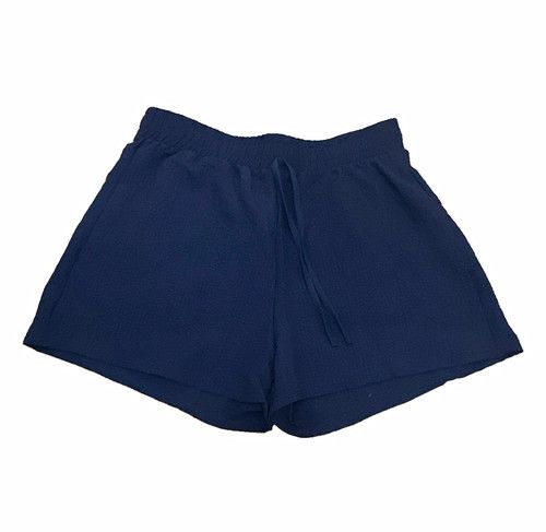 Women’s Navy Shorts Drawstring Closure Elastic Waist One Size