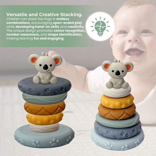 Kyoot Koala Twin Set Incl Silicone Stacking Ring and Building Blocks Baby Toys — image 2