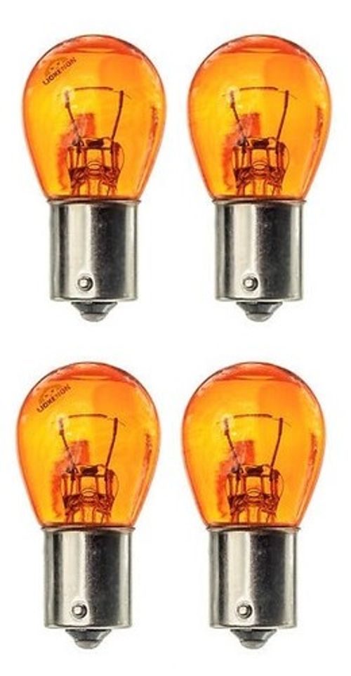 4 x 581 12V PY21W Amber Orange Rear Indicator Car Bulbs BAU15S Off Set Pins