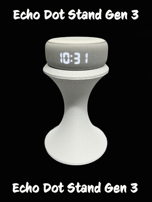 Tall White Custom Designed Stand  For Amazon Echo Dot Gen 3 Height 16 cm — image 1