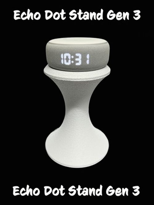 Tall White Custom Designed Stand  For Amazon Echo Dot Gen 3 Height 16 cm