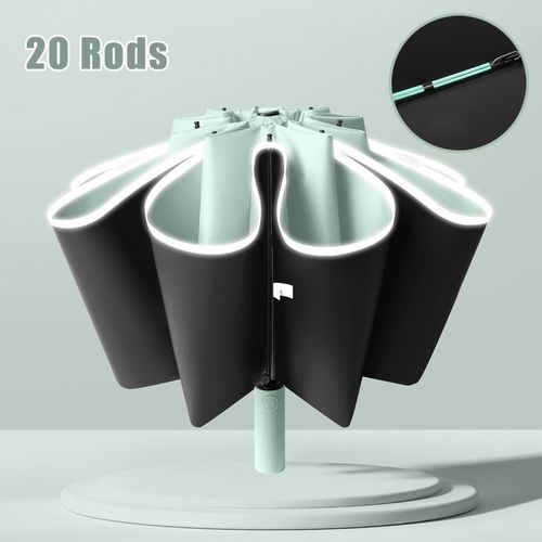 20 Rods Automatic Large Extra Strength Foldable Men & Women Umbrella Compact UK — image 1
