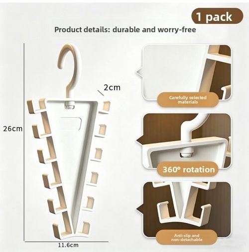 1/2PCS Rotatable V Shaped Clothes Hanger with 12 Hooks Closet Storage Rack