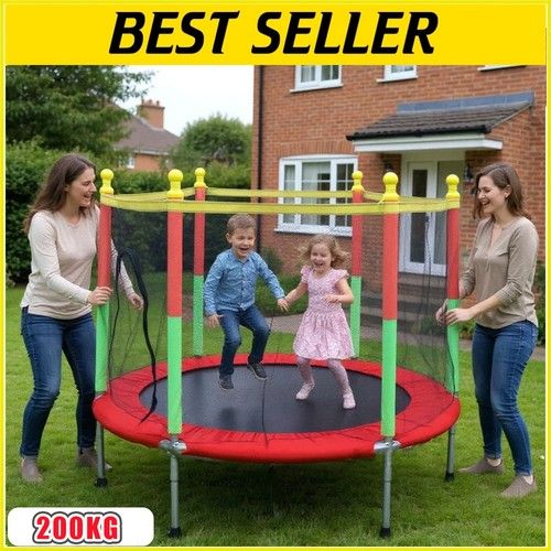 60" Trampoline for Kids Mini Toddler Trampoline with Net Indoor Outdoor Toy Gift