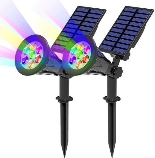 4/7 LED Solar Spot Lights Outdoor Garden Lights Yard Path Wall Lights Waterproof
