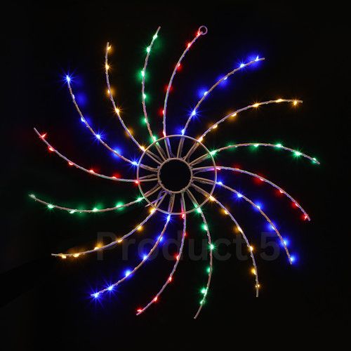 Christmas Star Spinner Light Silhouette Flashing window Light Spiral LED Light
