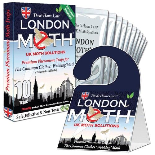 LONDON MOTH KILLER 10 (TEN) Premium Sticky Pheromone Moth Traps for the Common