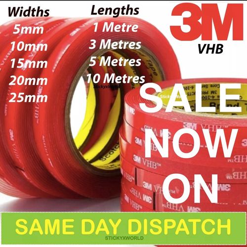 DOUBLE SIDED TAPE 3M Extra Strong, Heavy Duty Adhesive Sticky Tape Black Clear — image 1