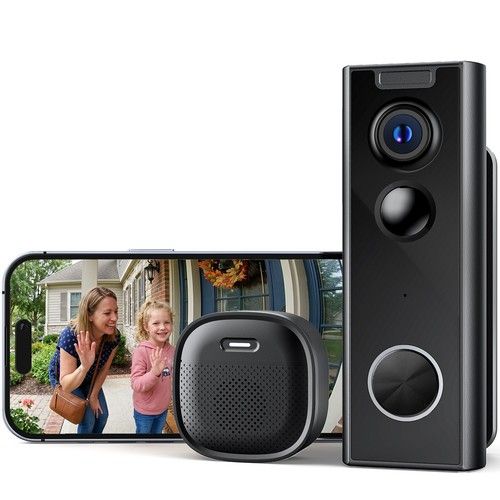 ieGeek 2K Doorbell Camera Wireless No Subscription- Video Doorbell with Chime，UK