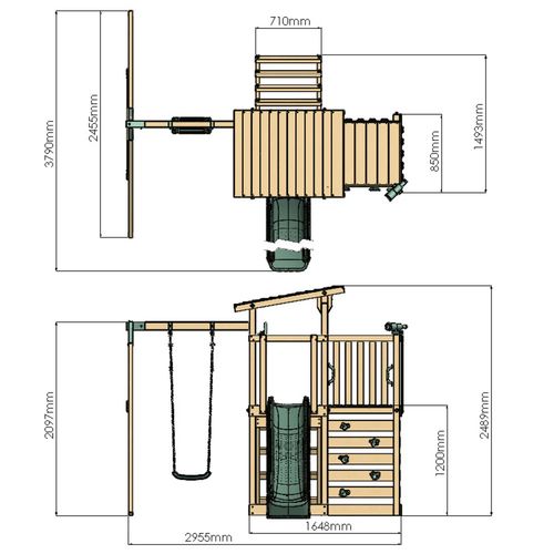 Extended Climbing Frame With Single Swing - Hawthorne Haven I Waltons — image 9