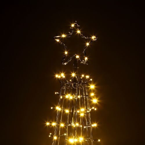 CHRISTMAS CONE TREE DECORATION LIGHTS STAR TOPPER XMAS INDOOR & OUTDOOR — image 2