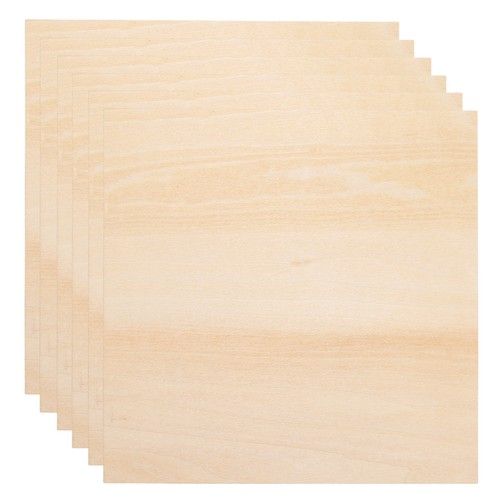 6pcs 2mm Basswood Plywood Sheets 8"x8"x3/32" Plywood Boards Craft Wood Sheet]