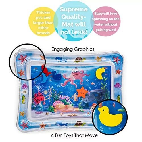Baby Water Play Mat Inflatable Infant Toddler Kid Floor Fun Tummy Fill up Large — image 8