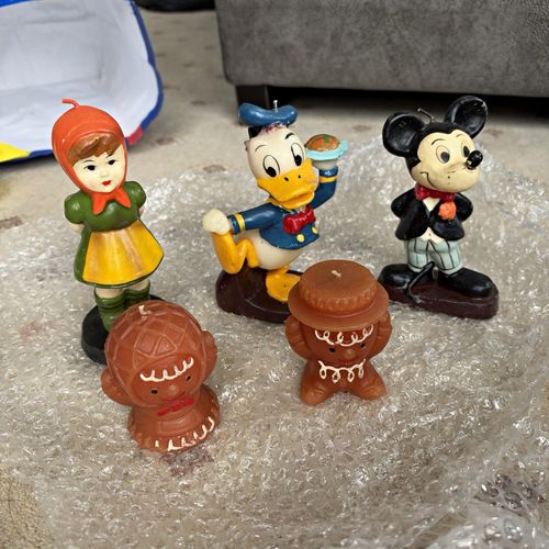 Vintage moulded character candles / collectible wax figures — image 1