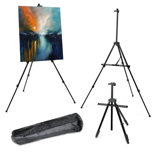 Tripod Painting Easel Artist Field Studio Display Telescopic White Board Stand — image 1