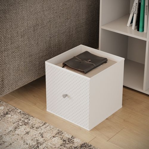 Foldable Woven Fabric Storage Cube Box Drawer Insert Organiser Basket w/ Handle — image 2