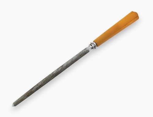 Sheffield Art Deco Butterscotch Bakelite Knife Sharpening Steel Honing Rod VTG