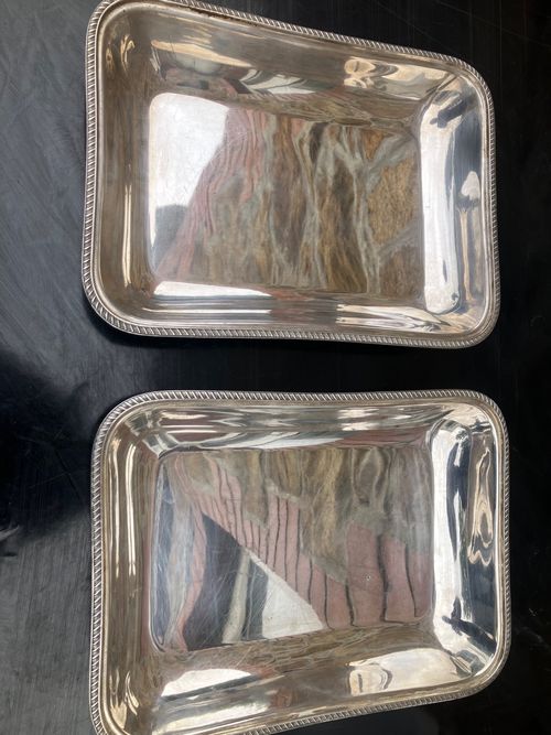 Silver plated lidded serving dishes tureens vintage — image 4