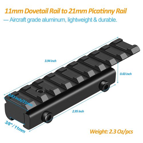Dovetail Extension Mount 11mm to 20mm Rail Adapter Scope Base Picatinny — image 2
