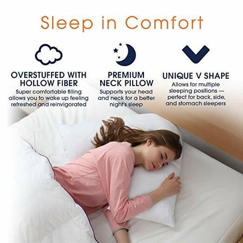 V Shaped Pillow - Extra Filled, Support for Pregnancy Maternity Nursing & Back — image 4