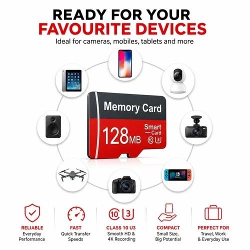 128MB Micro SD Memory Card Class 10 High Speed SDXC CCTV Phone Camera Fast Card — image 4