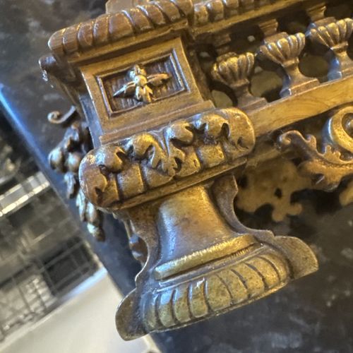 Antique 19thC French Baroque Ornate Brass 5 Arm Candelabra Altar Style 24" — image 14