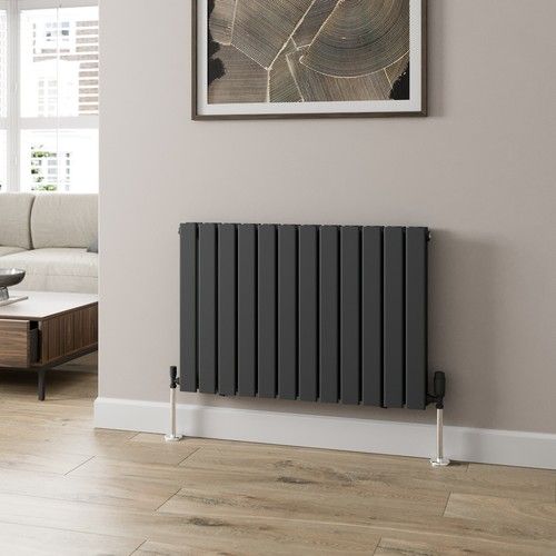 Anthracite Designer Radiator Horizontal Flat Panel Double Panel Rad 600x912mm