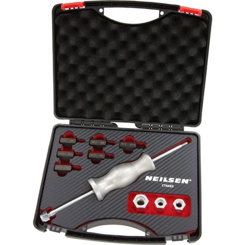 Neilsen 10pc Sliding Slide Hammer Puller Extractor Adaptors M12 Thread Set 290mm — image 3