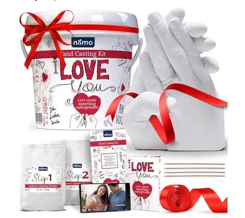 Niimo I Love You' Couples Hand Casting Kit - Fun & Skin-Safe Hand Moulding Kit
