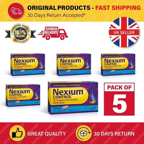 Nexium Control 20mg Gastro Resistant Heartburn Relief Acid | 5 x 14 = 70 Tablets — image 1