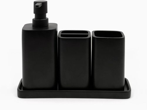 Bathroom Accessory Set - 4 Piece Organiser with Toothbrush Holder, Soap