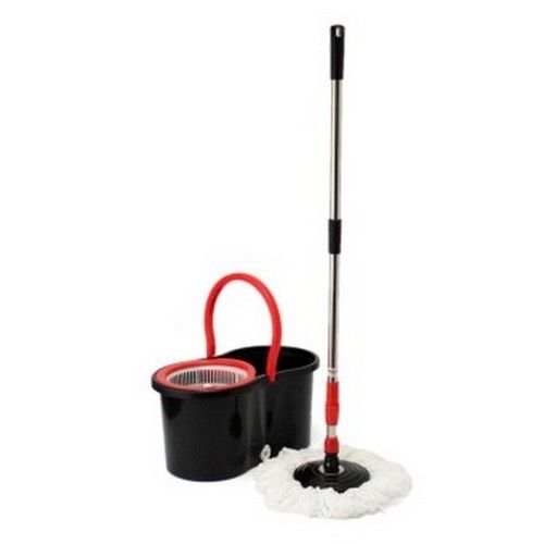 Floor Magic Spin Mop Bucket Set Microfiber Spinner 360 Rotating free 2 Heads