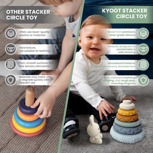 Kyoot Silicone Rabbit Stacker Stacking Rings Toddler Toy Baby 6 Month+ Gift Idea — image 7