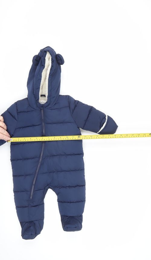 Fred & Flo Unisex Baby & Toddler Puffer Jacket Snowsuit Size 3-6 Months Blue — image 4