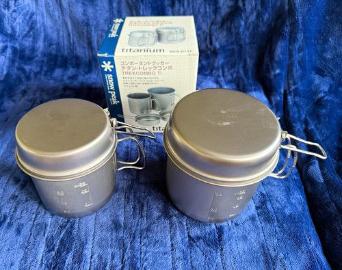 Snow Peak Titanium Trek Combo Lightweight Cook Set w/ Lid 4pc SCS-010T