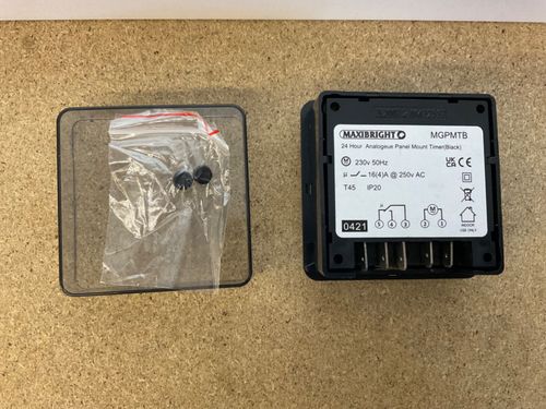 24 Hour Analogue Compact Panel Mount Timer Black 240V 16A Heater Hydroponics — image 2
