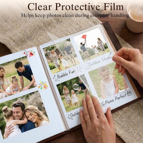 Magnetic Photo Album - Classic Red-Brown Leather, 40 Pages for Memories — image 6